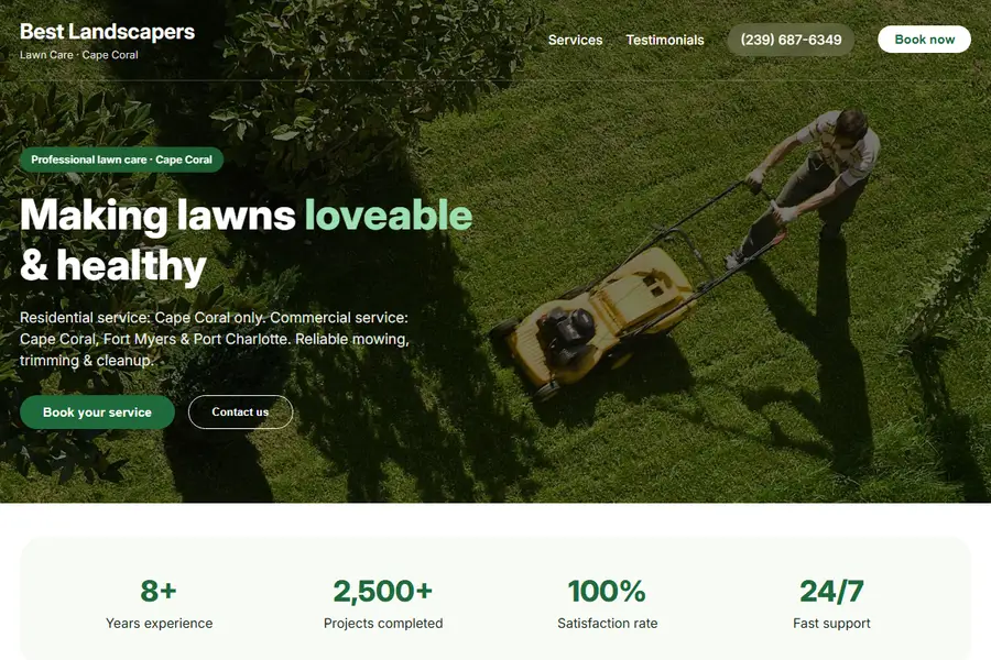 Flores Lawn Care site preview
